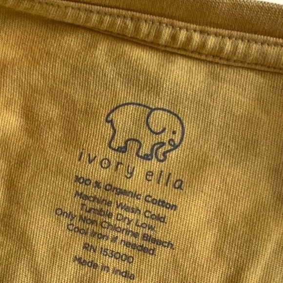 IVORY ELLA 🐘 YELLOW PINK ORGANIC COTTON LONG SLEEVE ELEPHANT T-SHIRT Women’s XXL - Picture 13 of 13